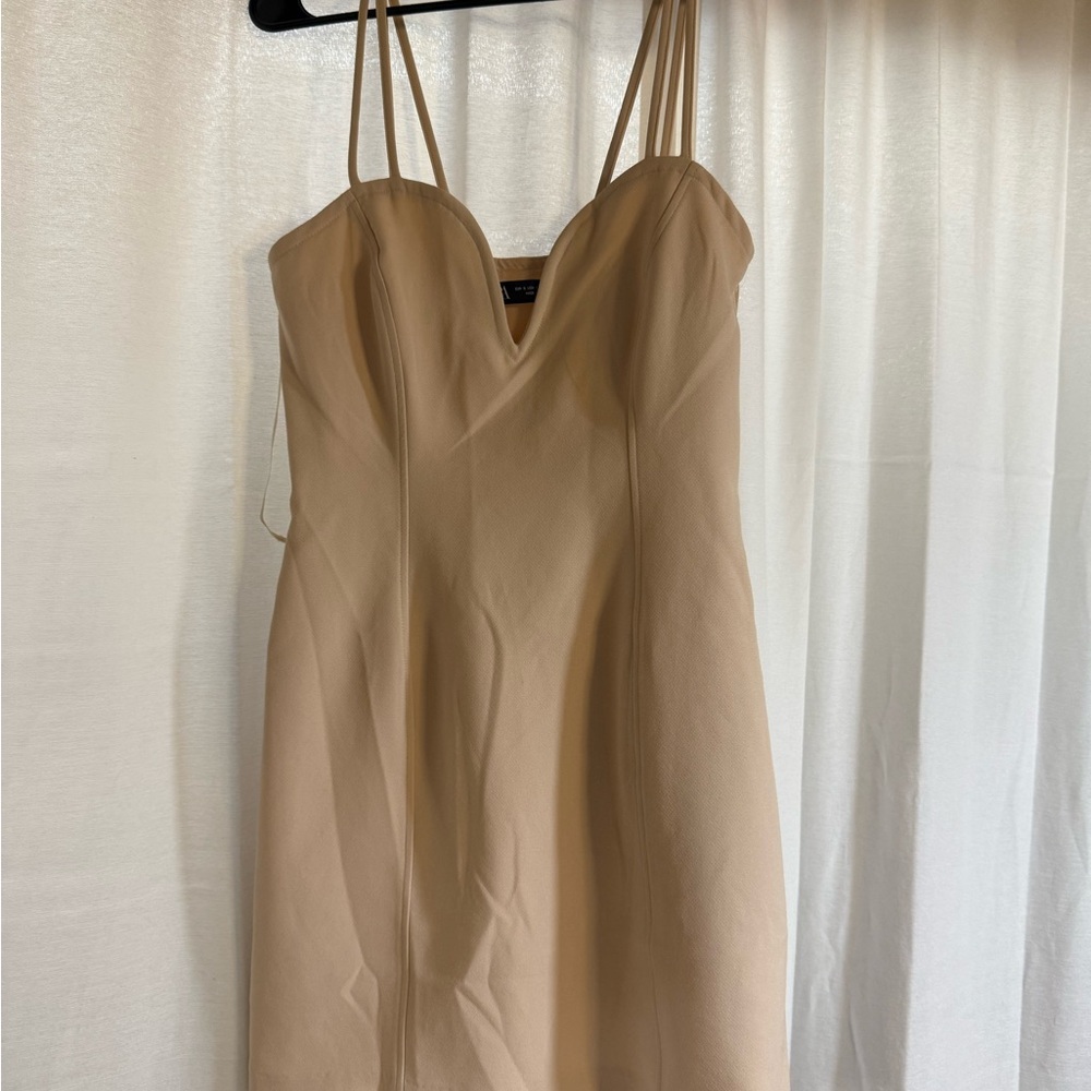 Elegant Tan Strappy Dress